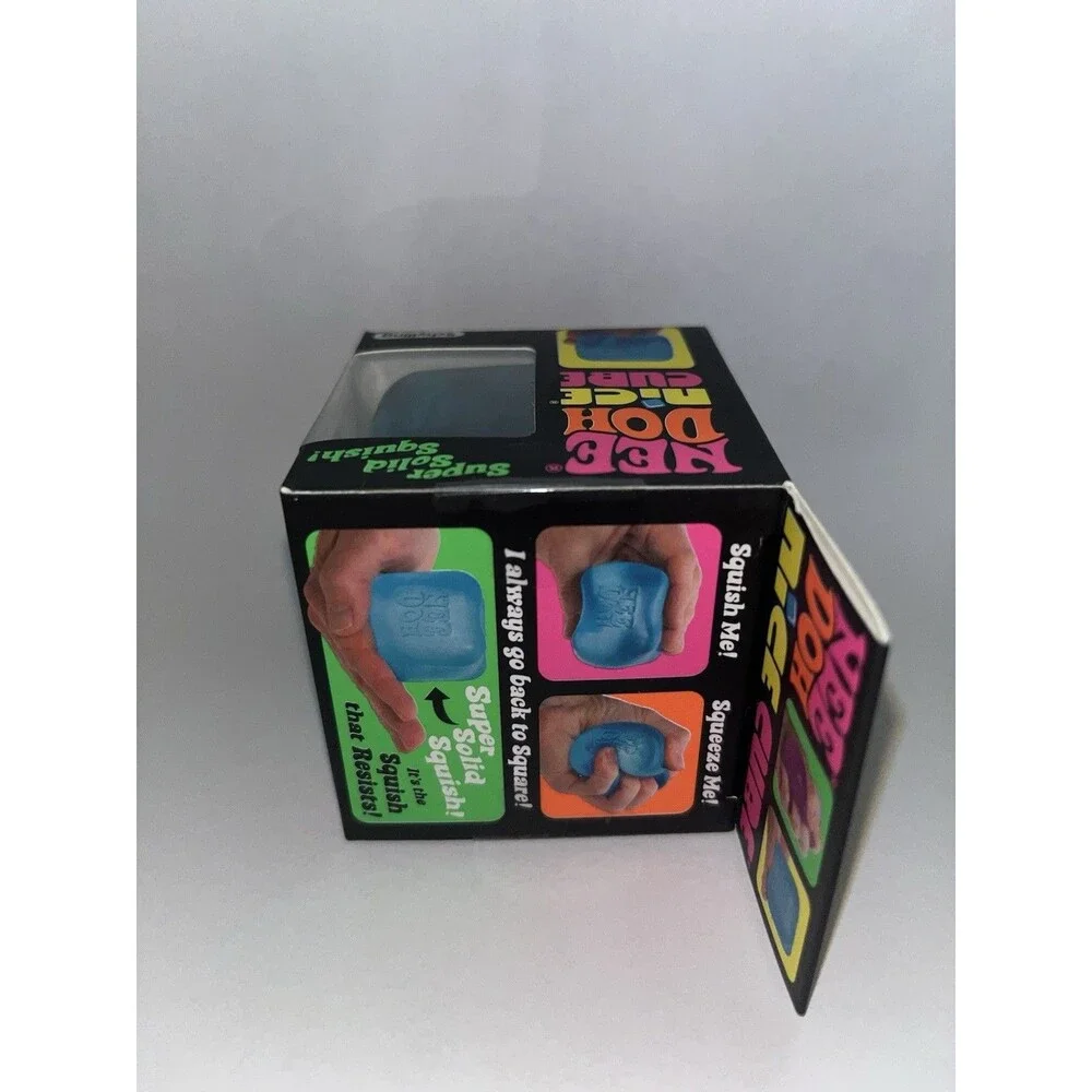 Nee Doh Nice Ice Cube-Super Solid Squish! (blue) -Brand New/ Factory Sealed!